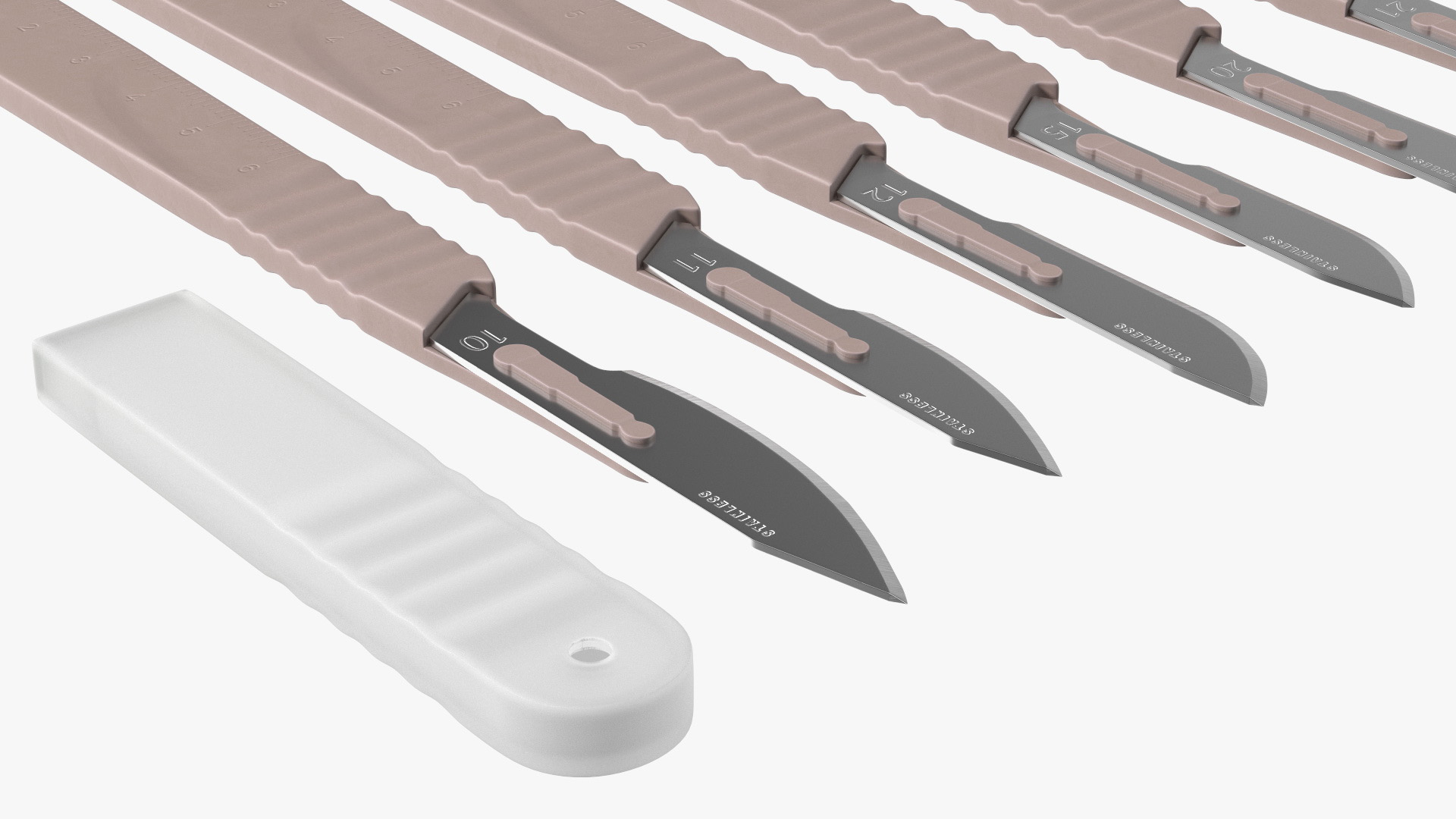 3D Sterile Scalpels with Plastic Handles Set