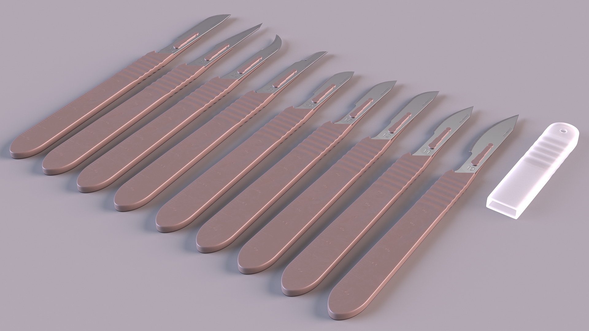 3D Sterile Scalpels with Plastic Handles Set