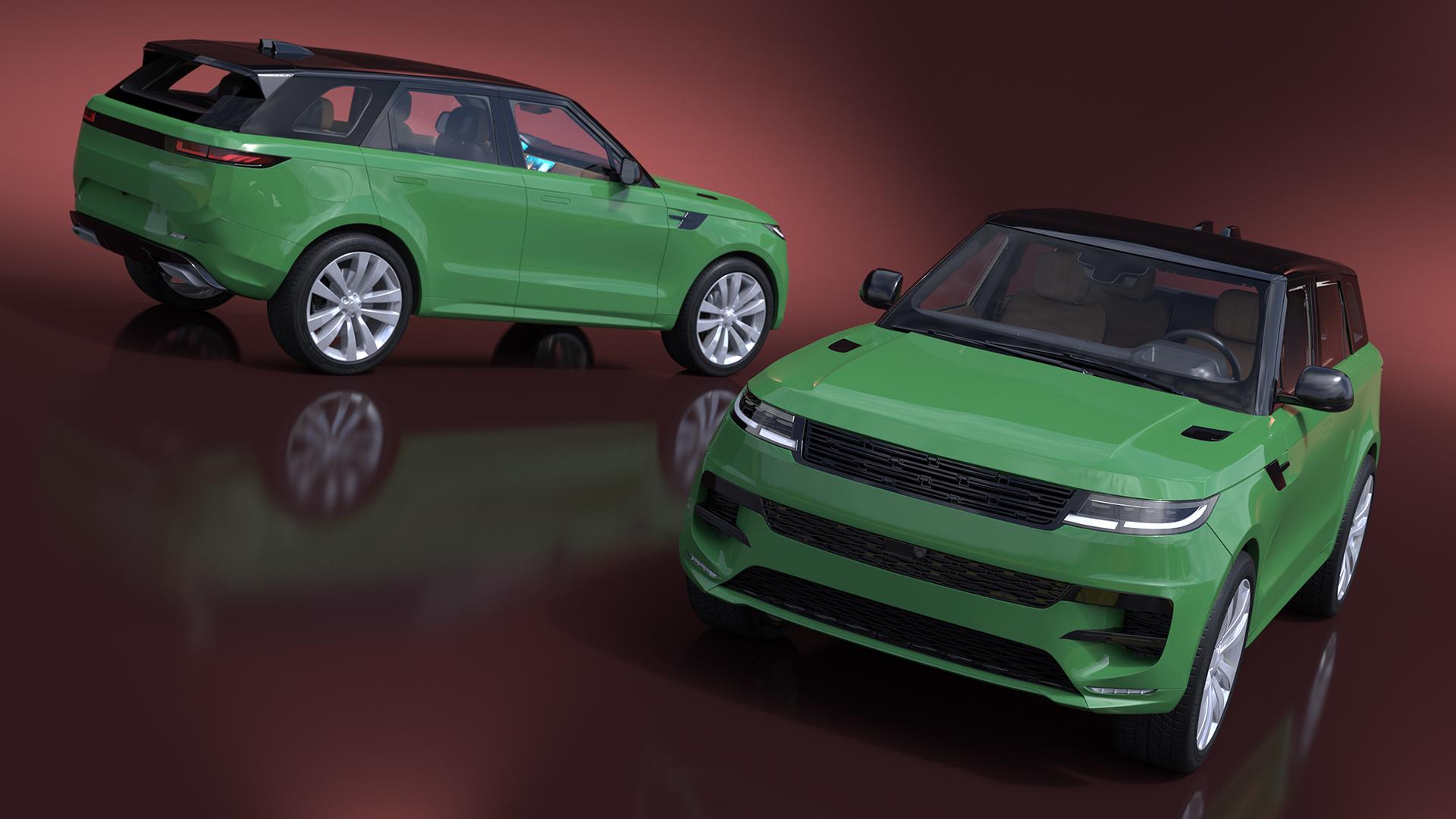 3D Green Modern Crossover Sport model