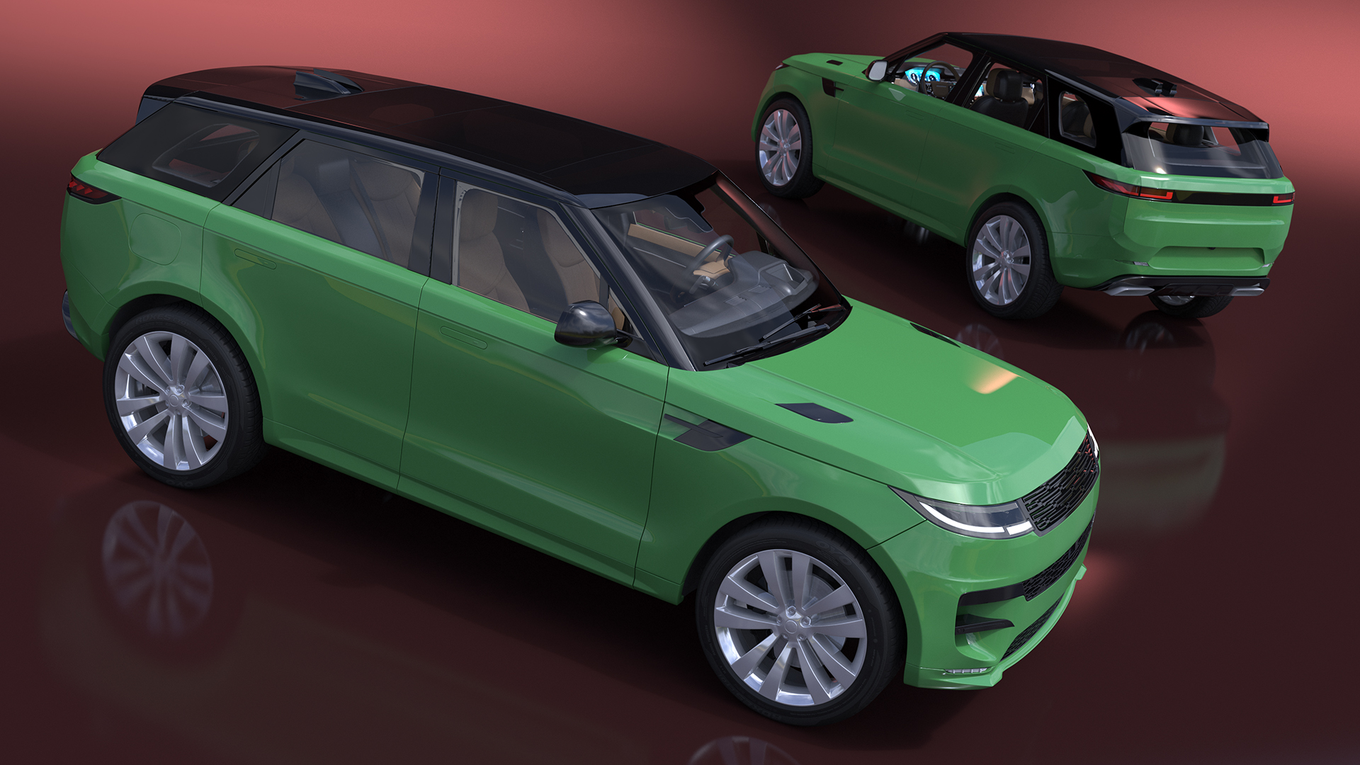 3D Green Modern Crossover Sport model