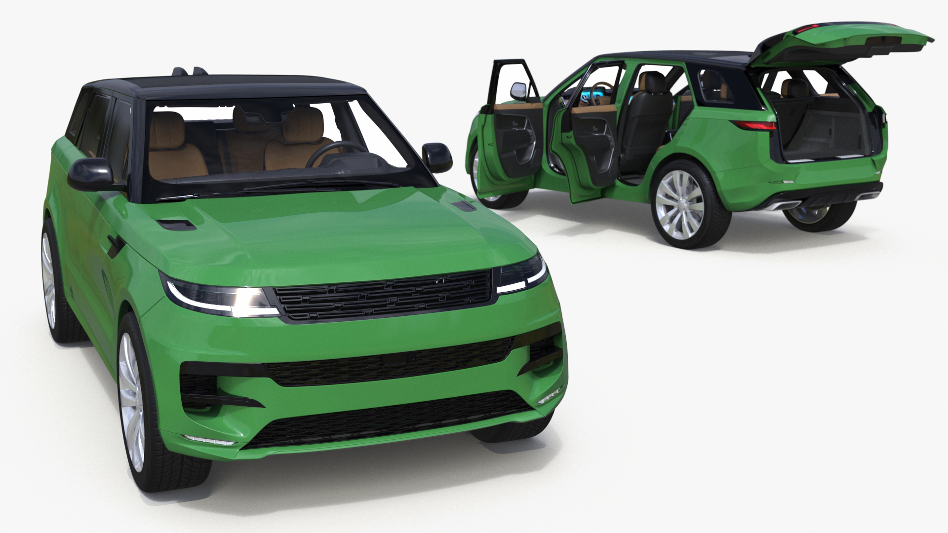 3D Green Modern Crossover Sport model