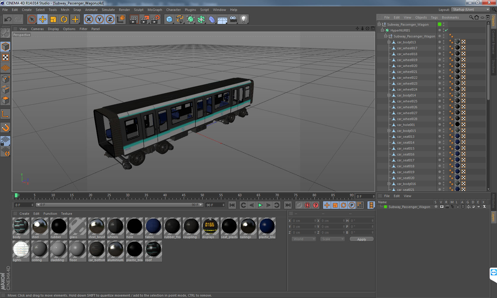 Subway Passenger Wagon 3D