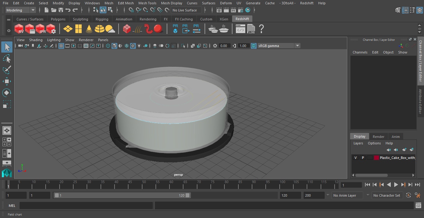 3D model Plastic Cake Box with 25 Discs