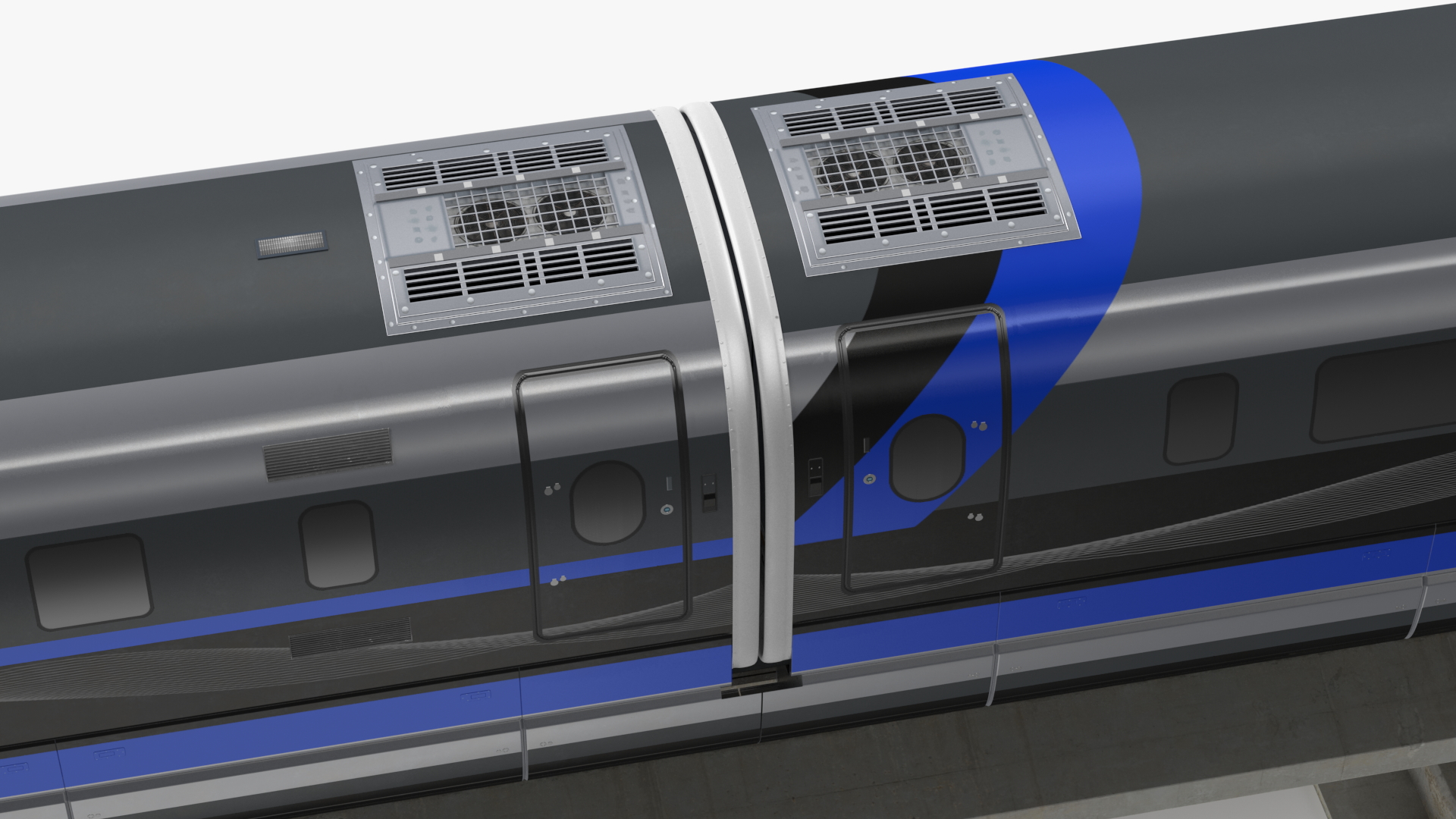 3D model Chinese Maglev Bullet Train on Rail