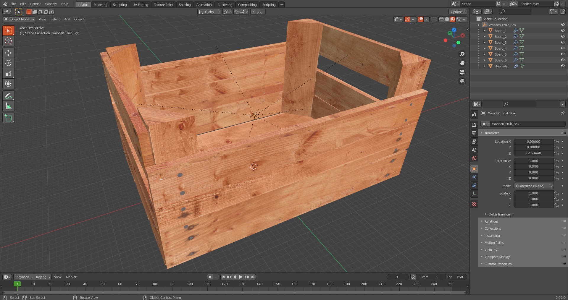 3D Wooden Fruit Box