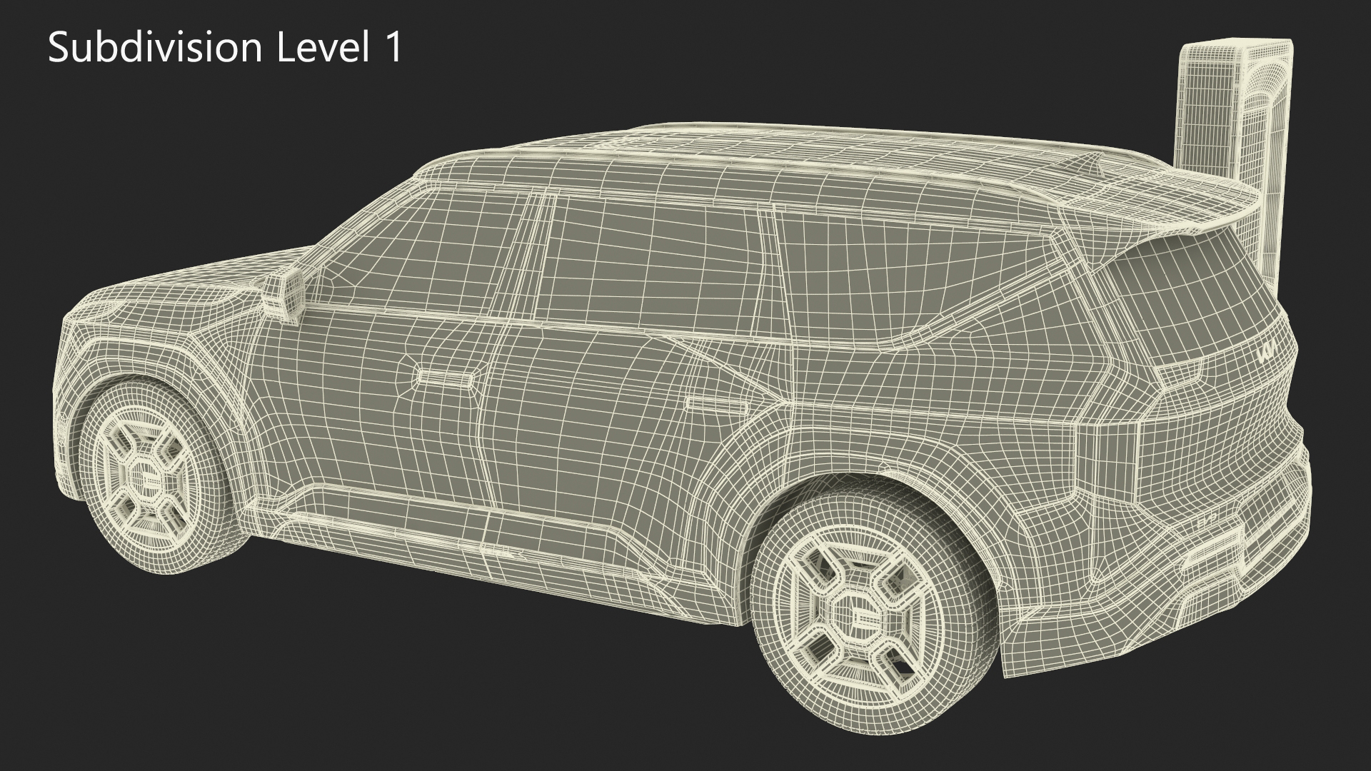 KIA EV9 Electric SUV with Charging Station 3D