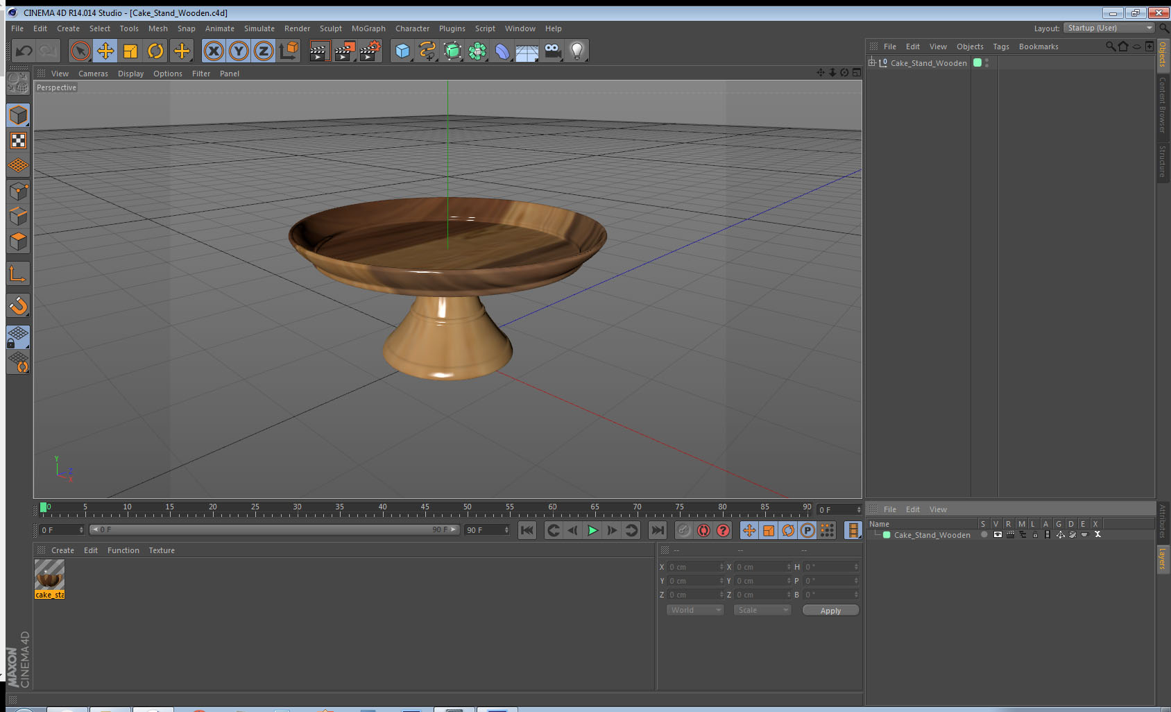 Cake Stand Wooden 3D