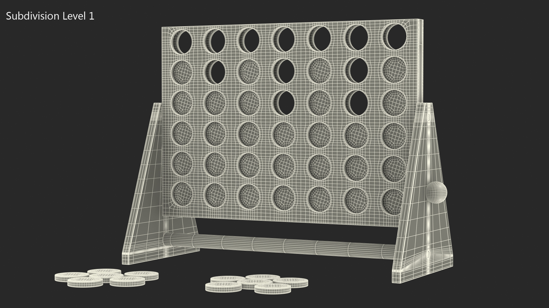 Puissance 4 Board Game Wooden 3D model