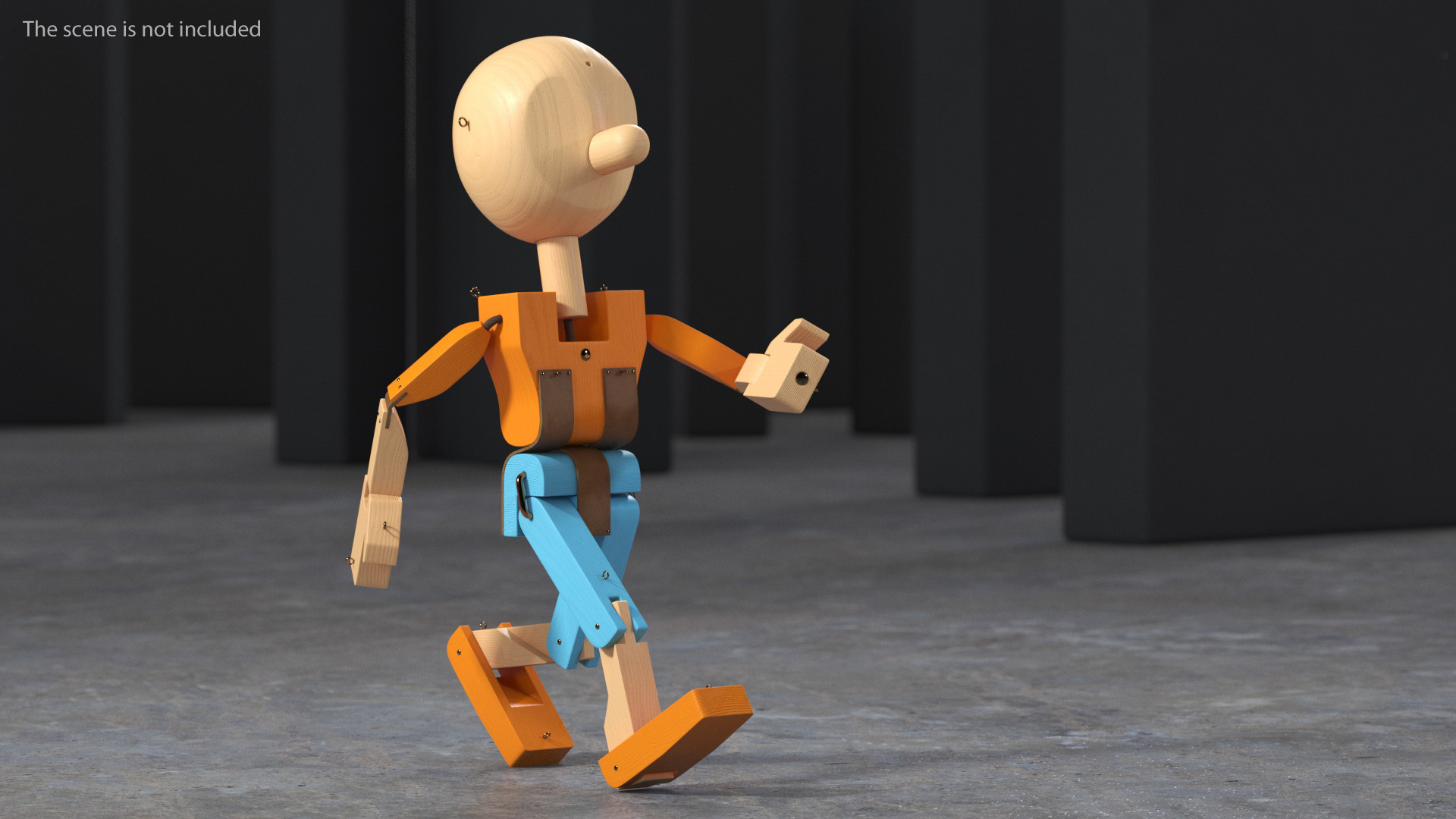 Walk Colored Wooden Character 3D model