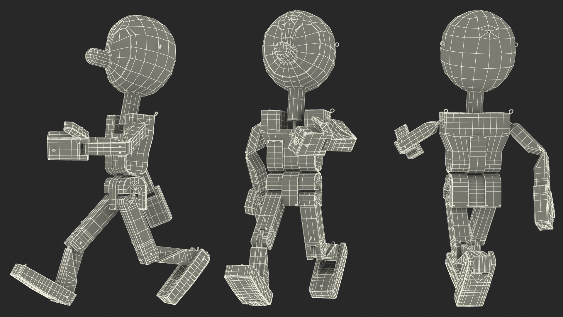 Walk Colored Wooden Character 3D model