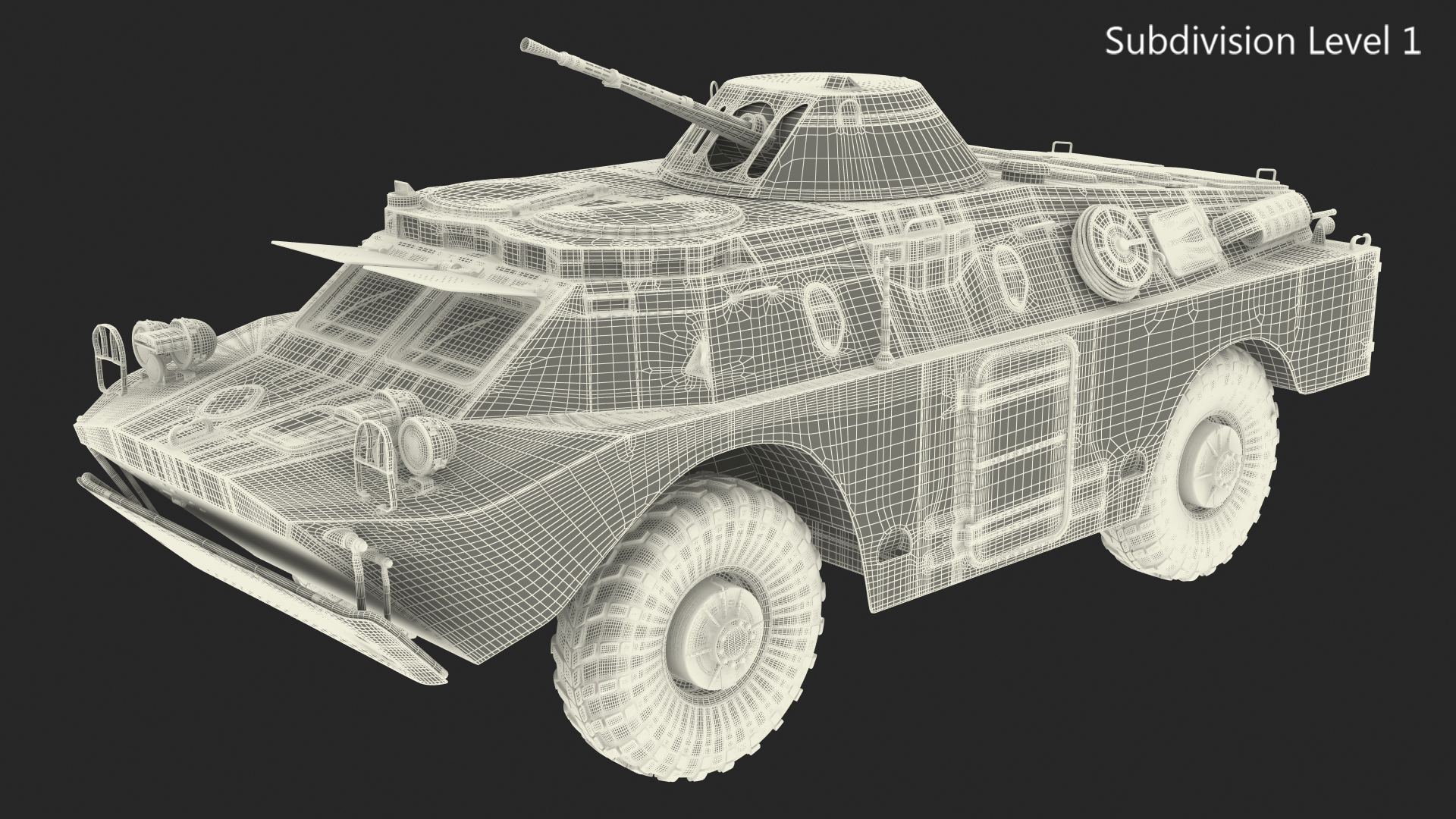 3D BRDM 2 Amphibious Vehicle Green