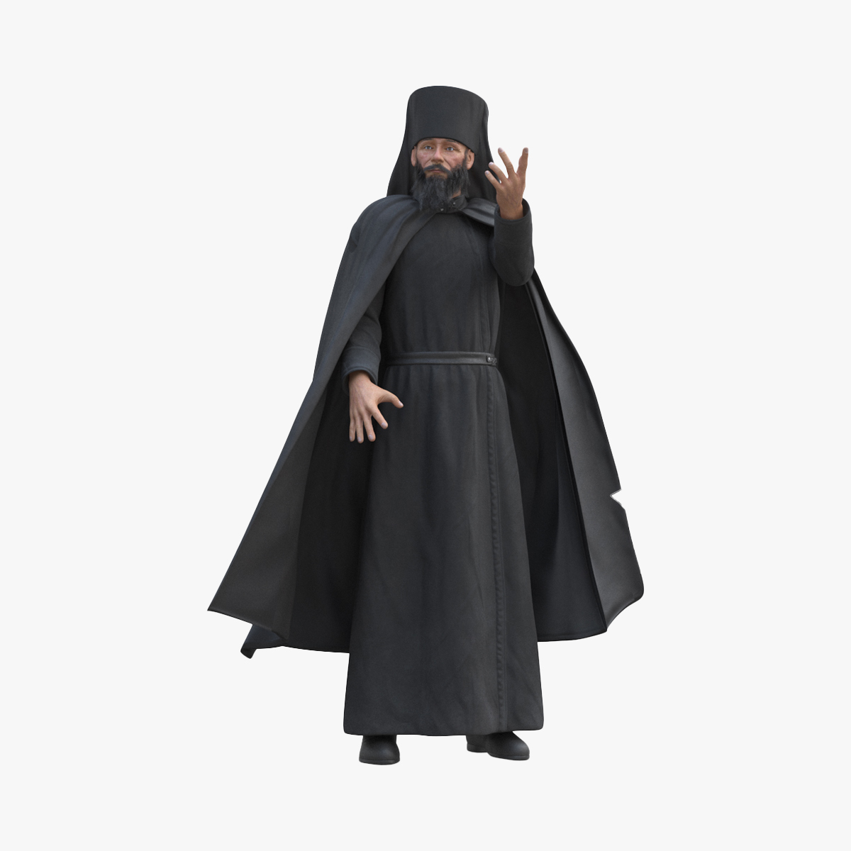 3D Orthodox Monk Fully Dressed Rigged for Maya model