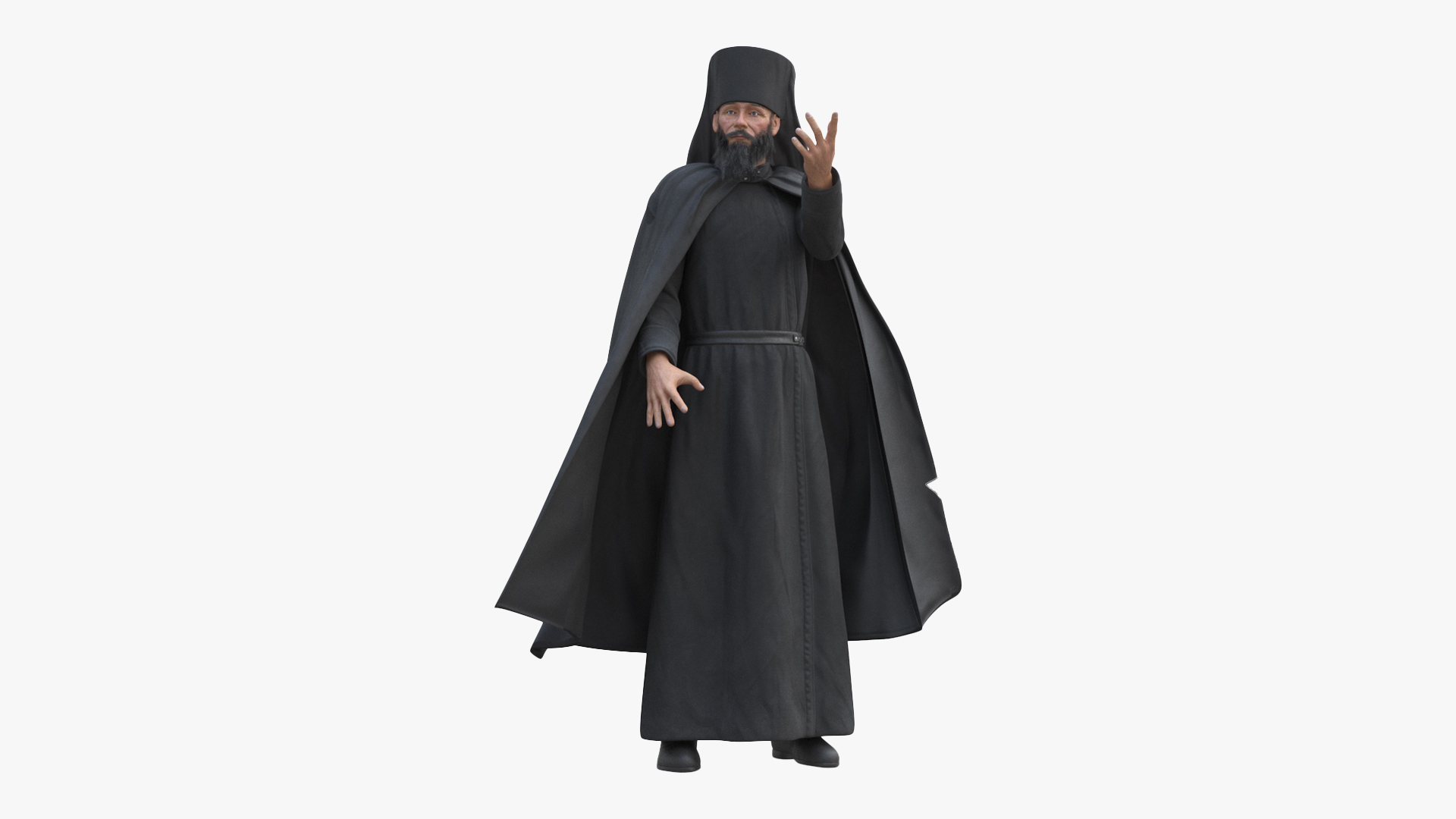 3D Orthodox Monk Fully Dressed Rigged for Maya model