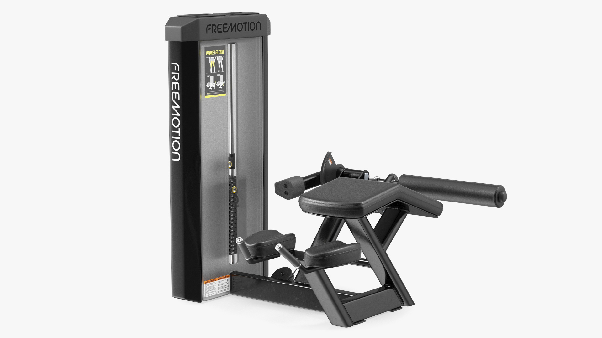 3D Freemotion Prone Leg Curl Trainer Black Rigged