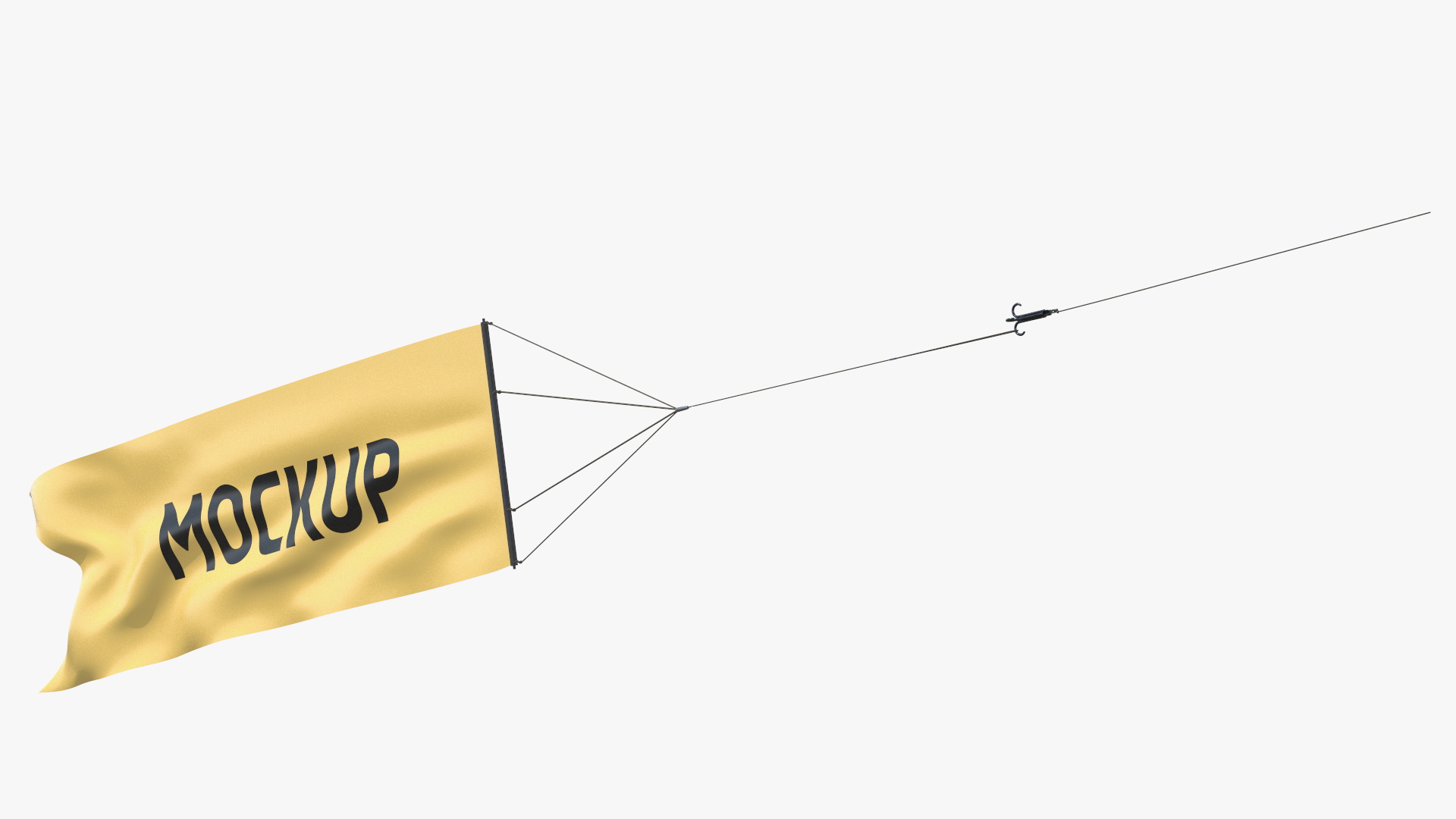 3D Yellow Big Aerial Banner Mockup