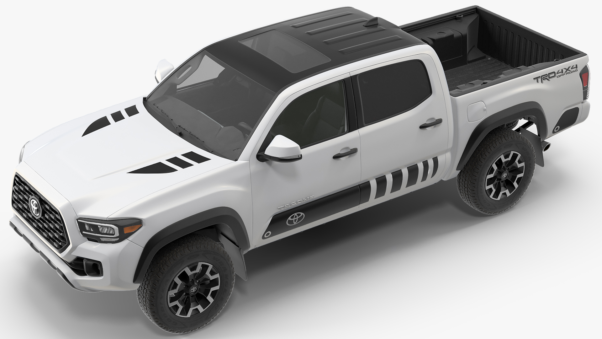 Toyota Tacoma TRD Off Road White Perl 2021 Rigged 3D model