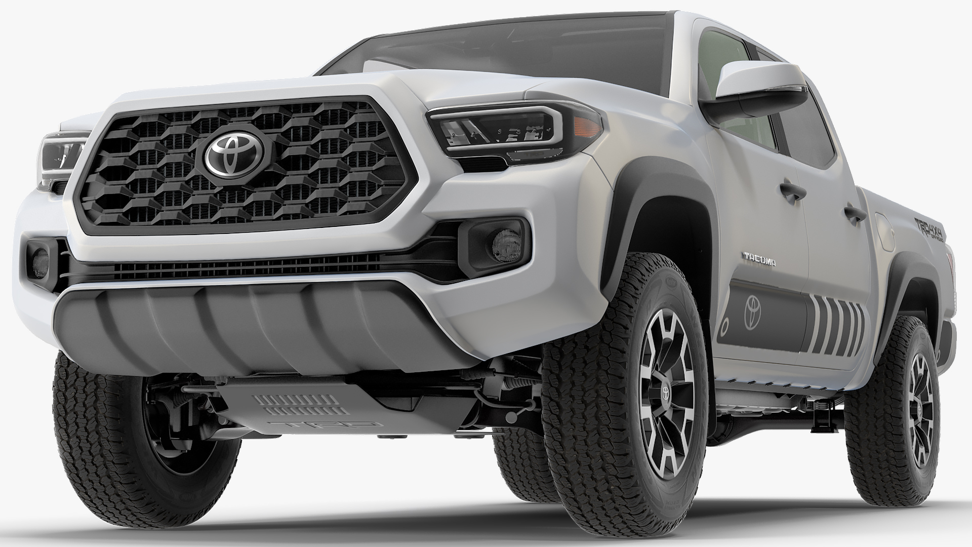 Toyota Tacoma TRD Off Road White Perl 2021 Rigged 3D model