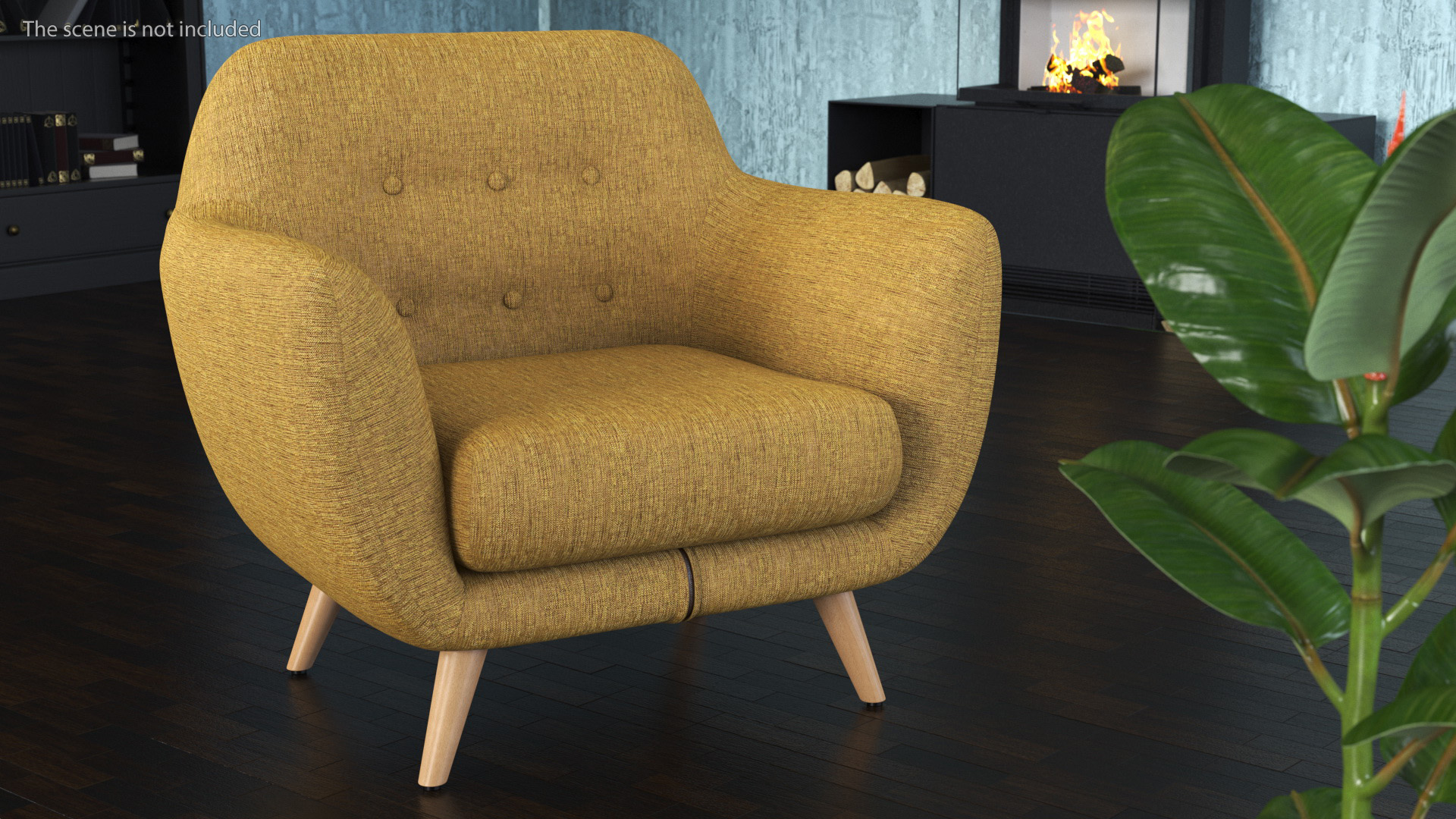 3D Armchair Loa Mustard Color