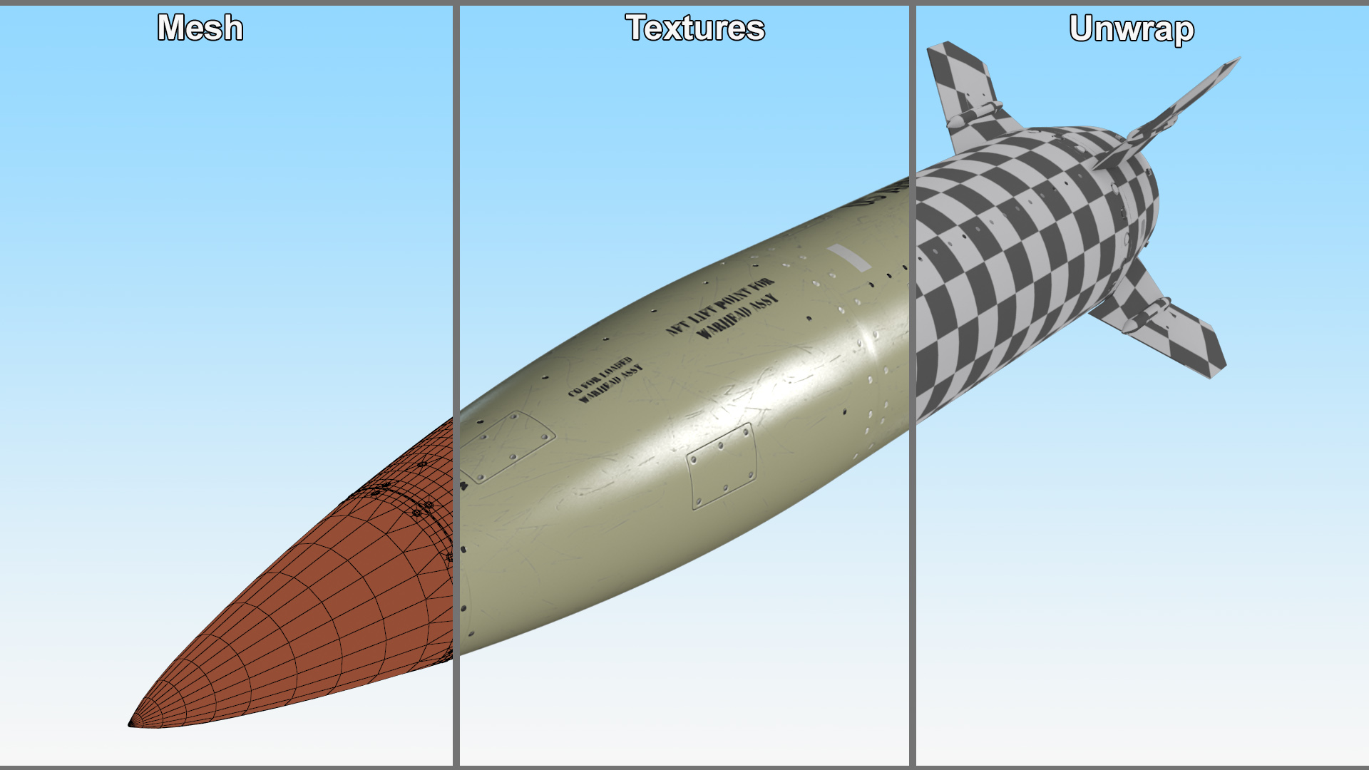 US Army Hellfire Missile MGM-140 ATACMS 3D model