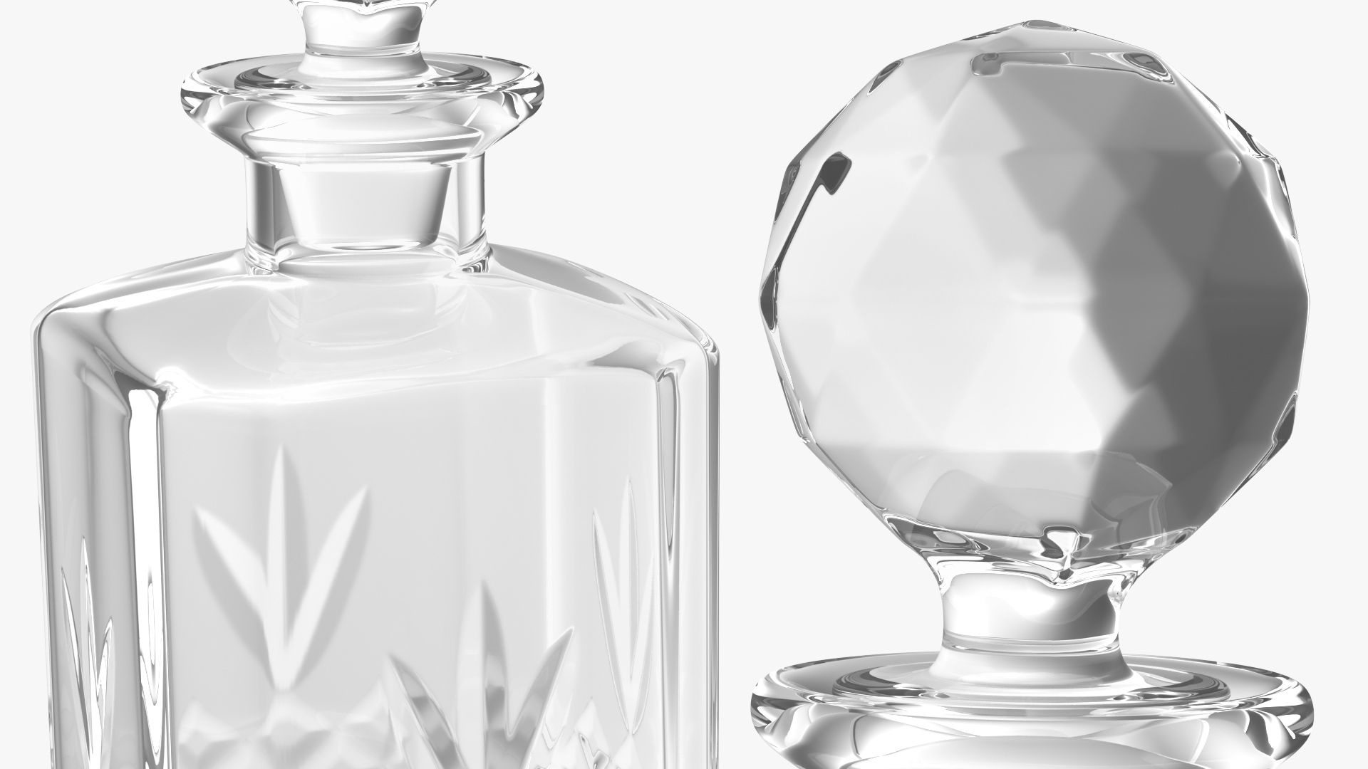 3D Square Crystal Decanter model