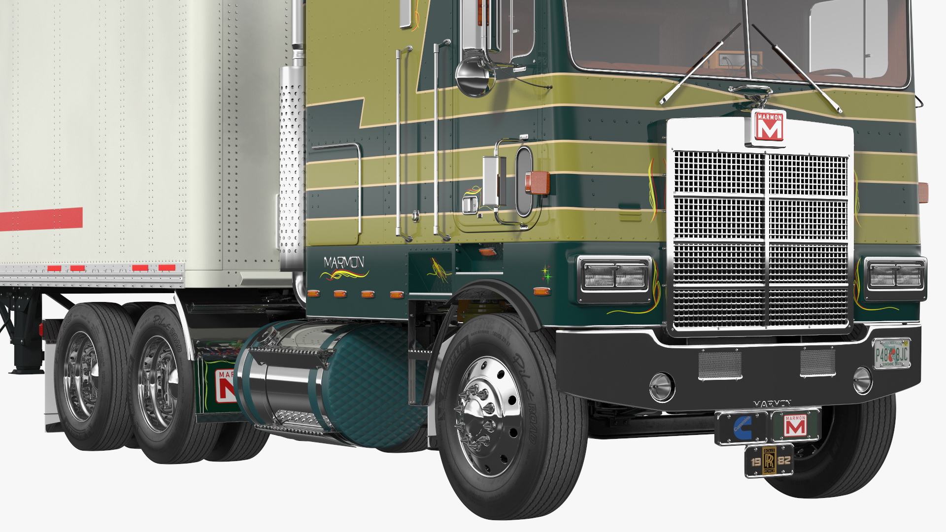 3D model Marmon Truck With Semi Trailer