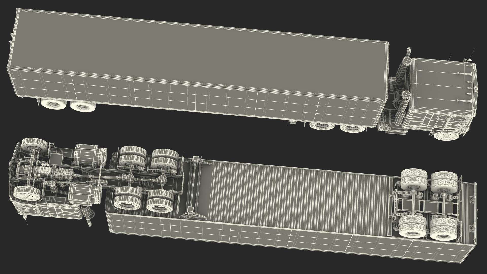 3D model Marmon Truck With Semi Trailer