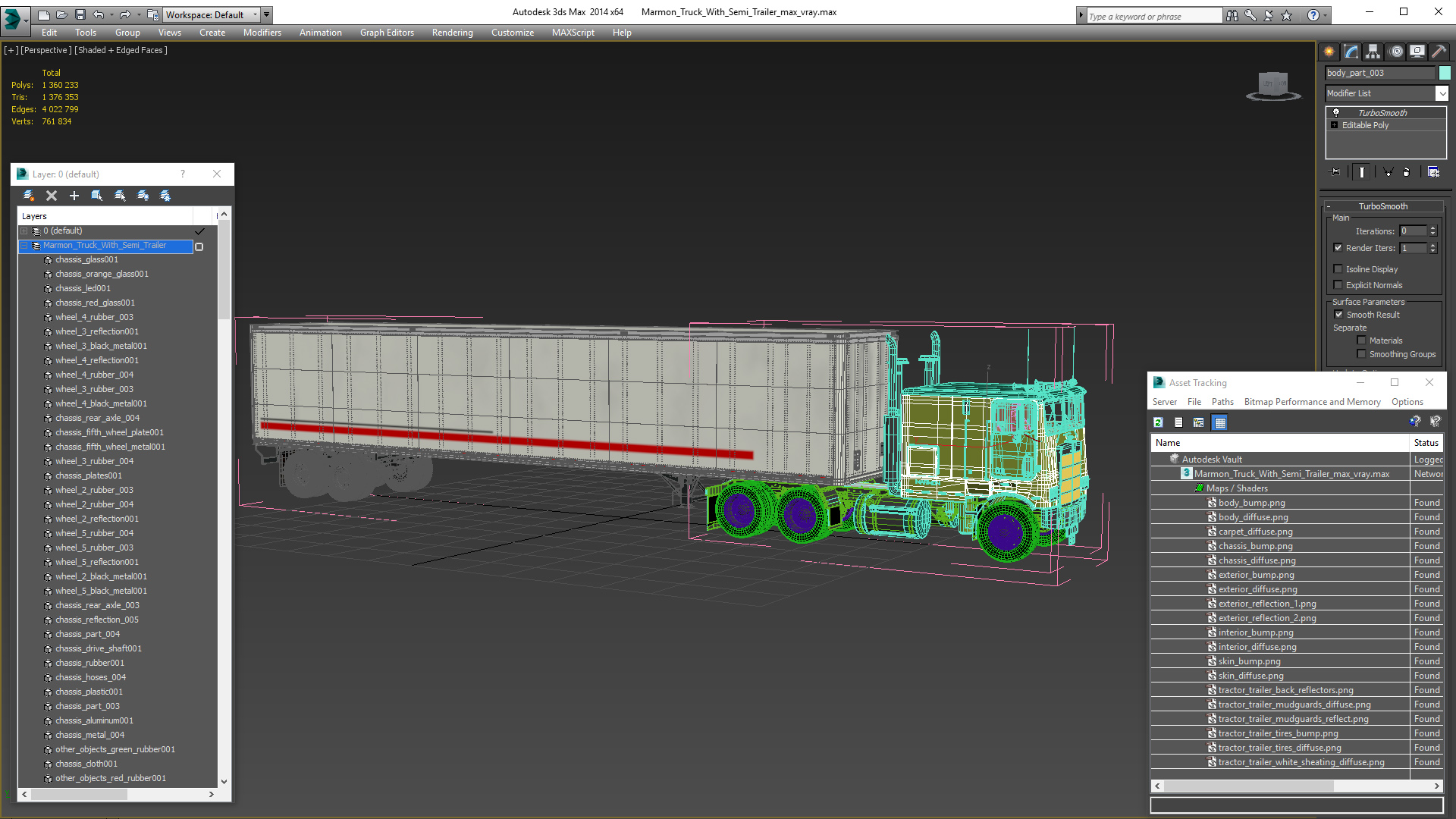 3D model Marmon Truck With Semi Trailer