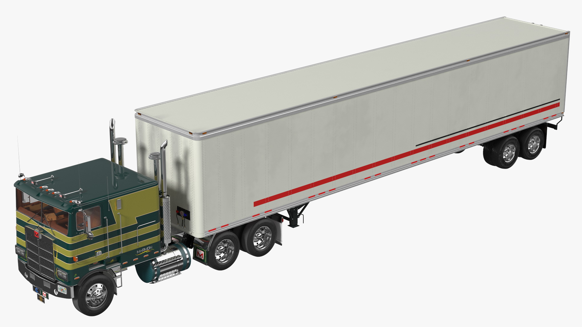 3D model Marmon Truck With Semi Trailer