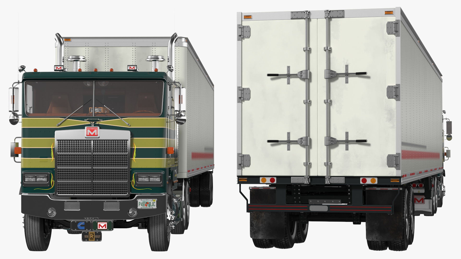 3D model Marmon Truck With Semi Trailer