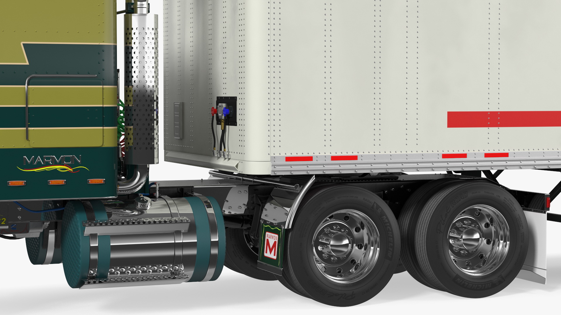 3D model Marmon Truck With Semi Trailer