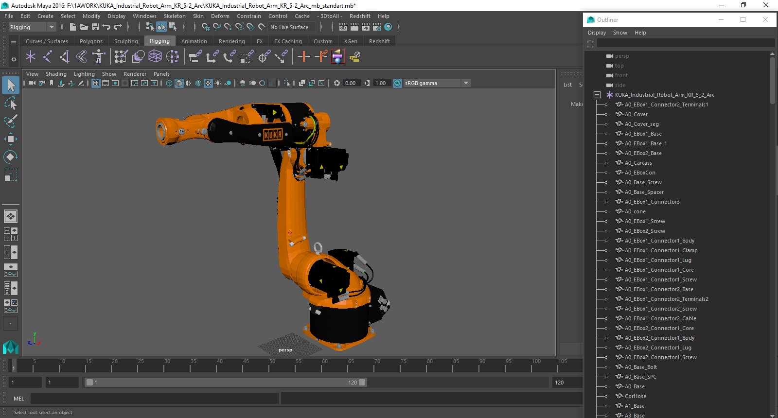 3D KUKA Industrial Robot Arm KR 5-2 Arc