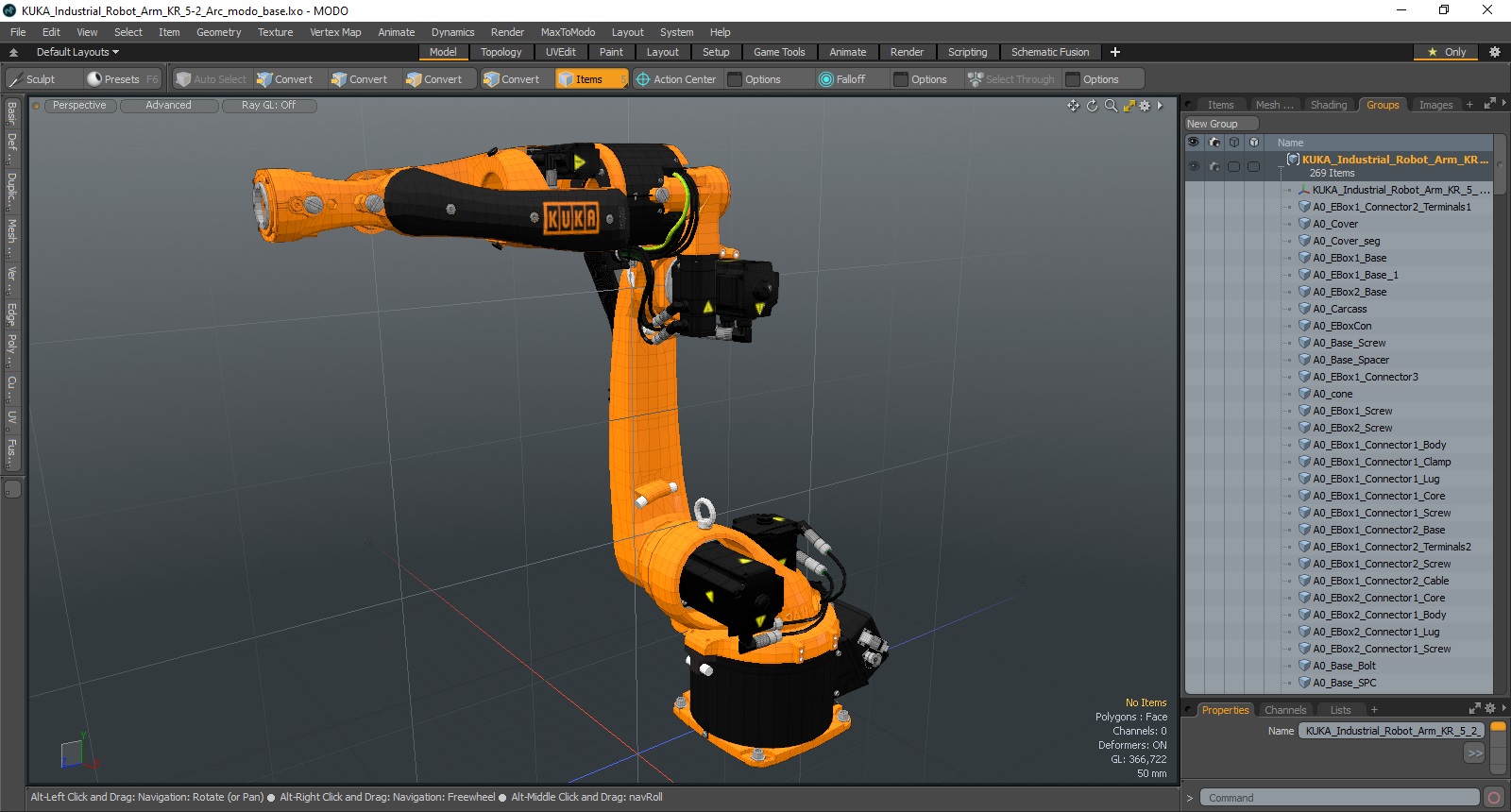 3D KUKA Industrial Robot Arm KR 5-2 Arc