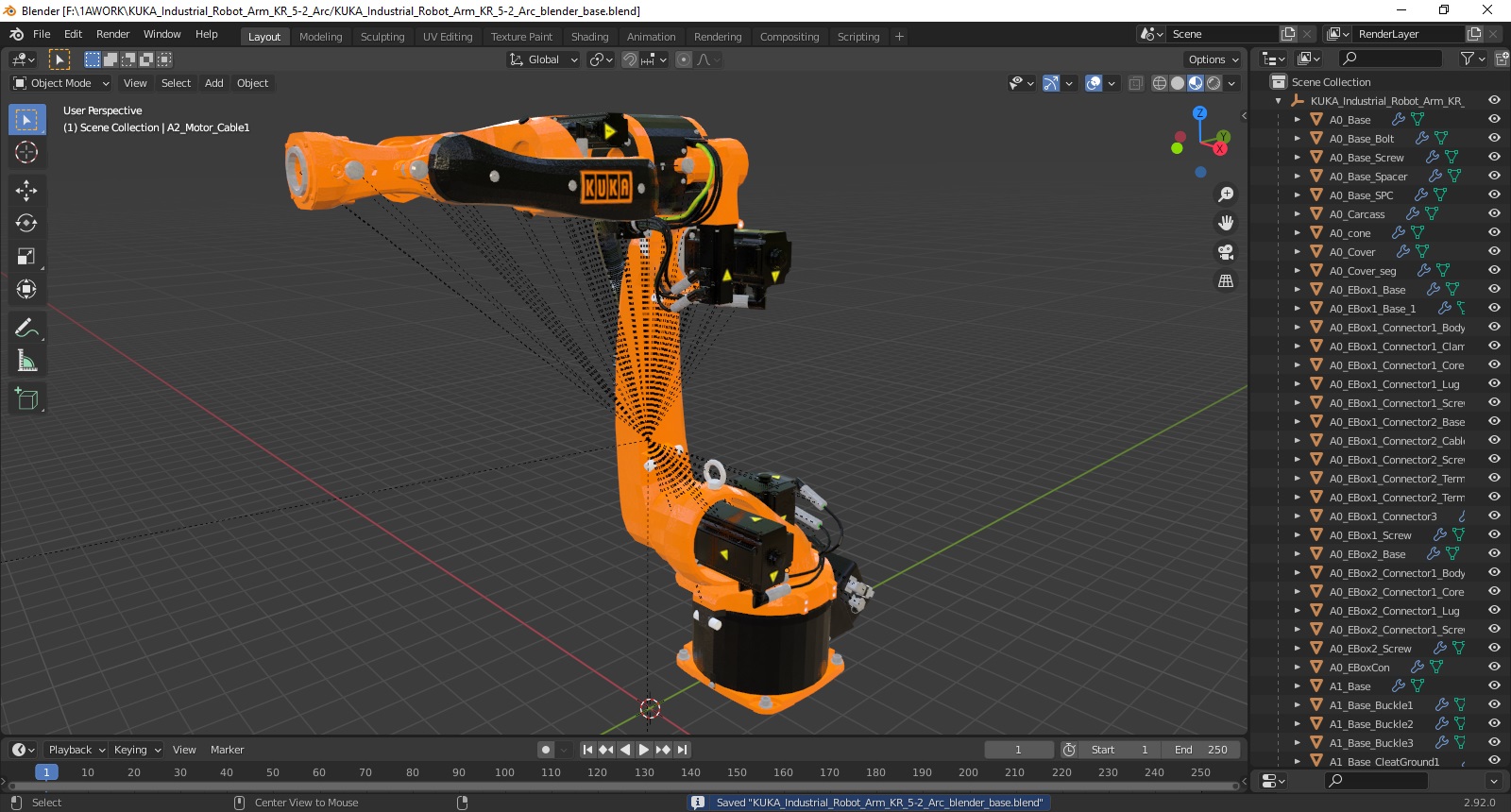 3D KUKA Industrial Robot Arm KR 5-2 Arc