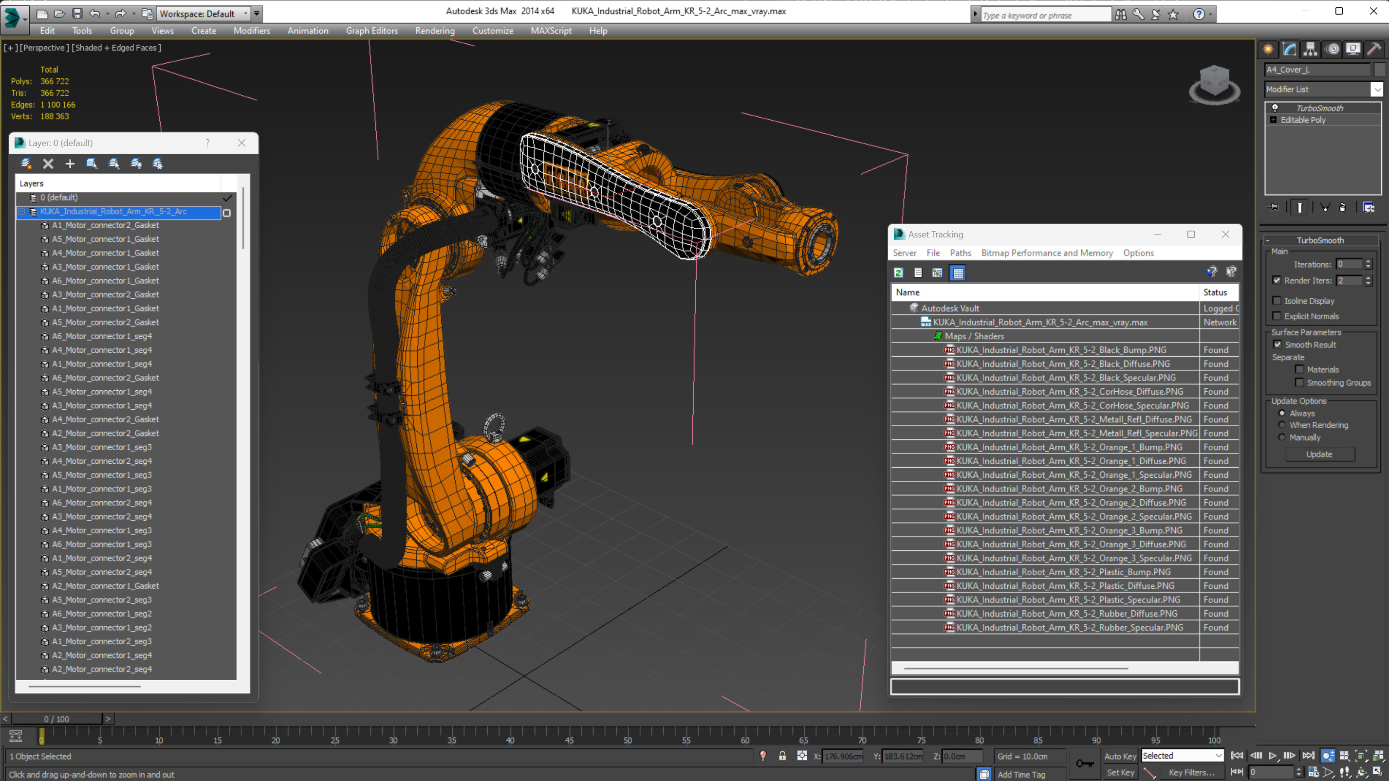 3D KUKA Industrial Robot Arm KR 5-2 Arc