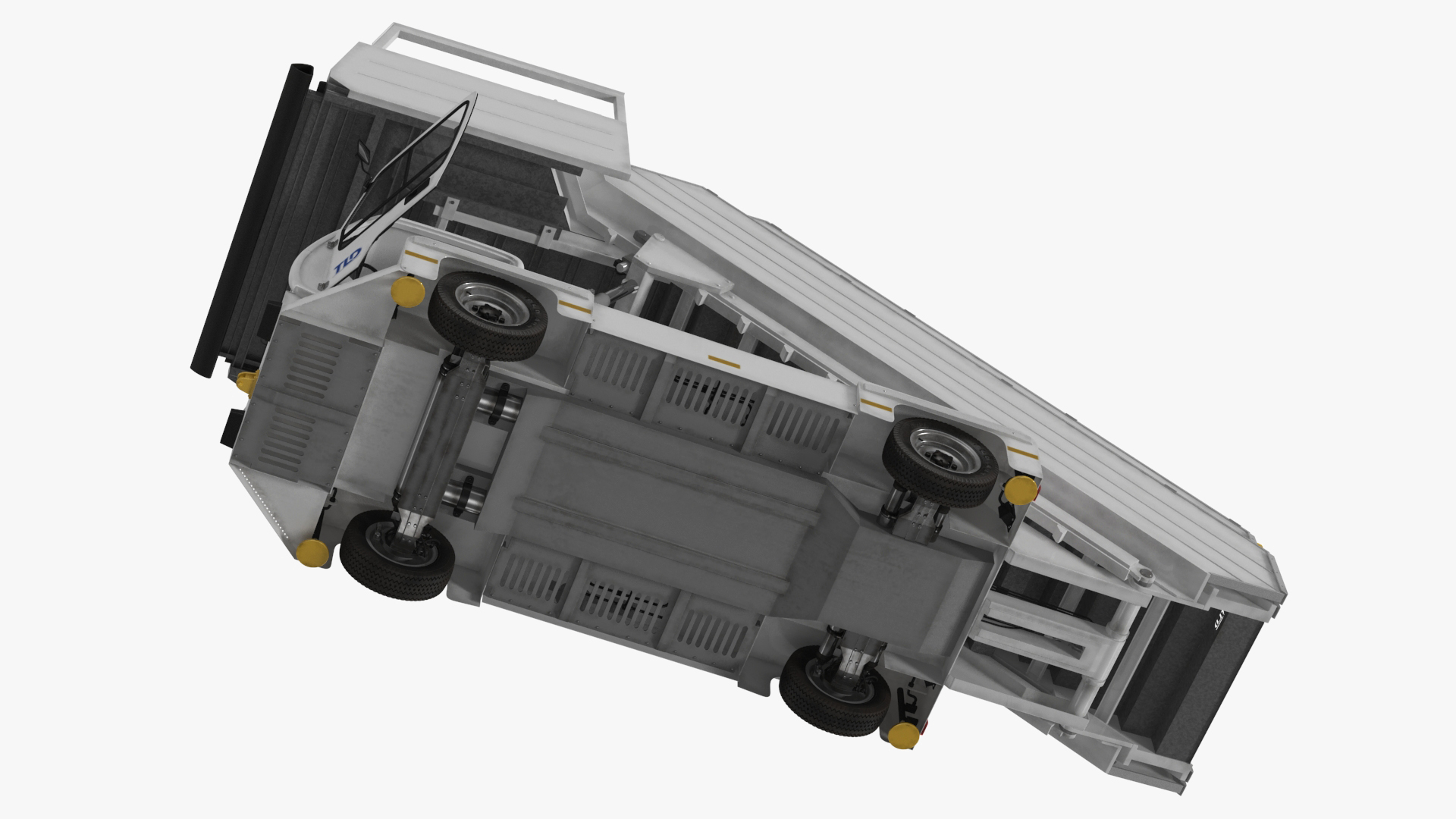 3D Airbus A220 with Passenger Boarding Stairs Car