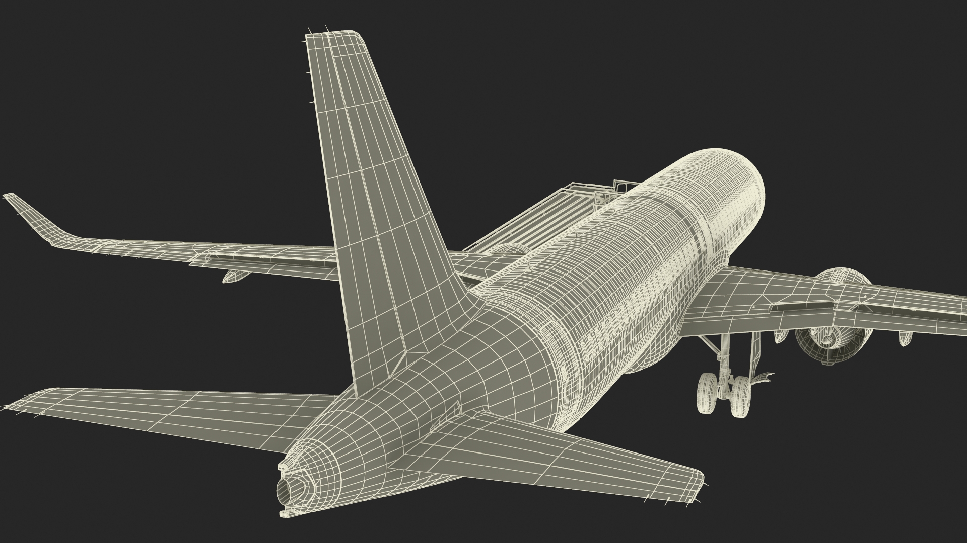 3D Airbus A220 with Passenger Boarding Stairs Car