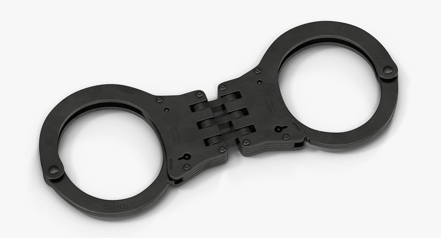 Hinged Handcuffs Black 3D