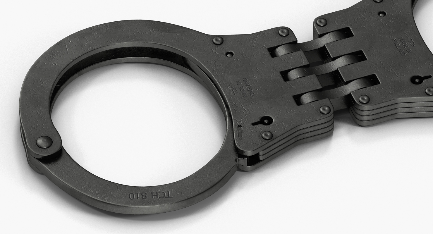 Hinged Handcuffs Black 3D