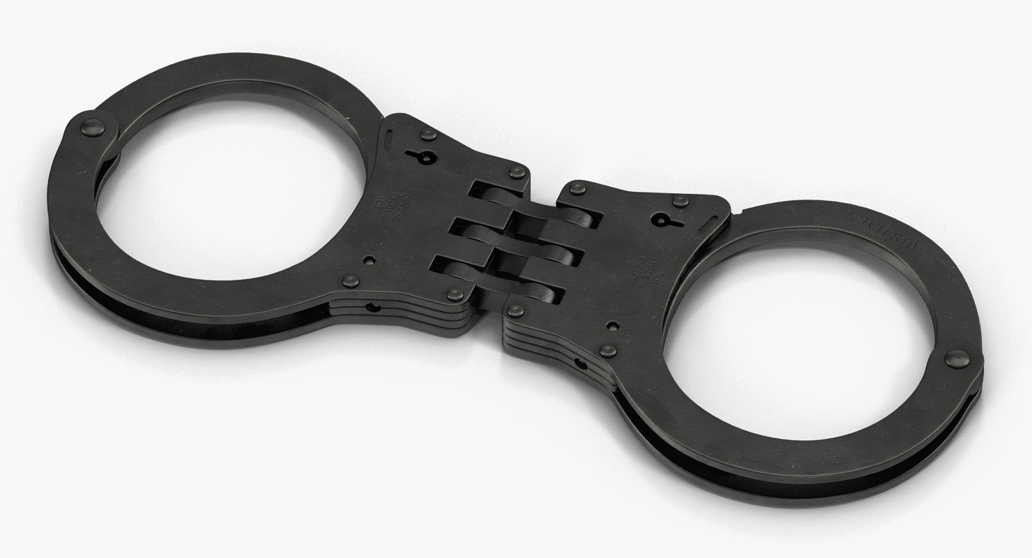 Hinged Handcuffs Black 3D