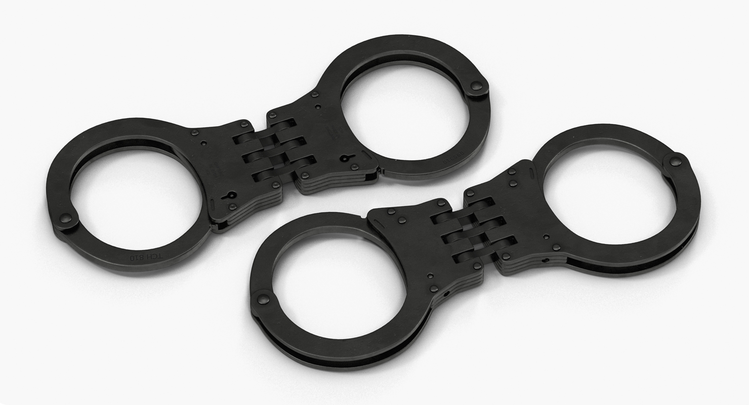 Hinged Handcuffs Black 3D