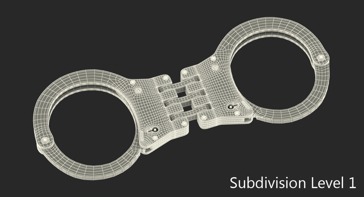 Hinged Handcuffs Black 3D