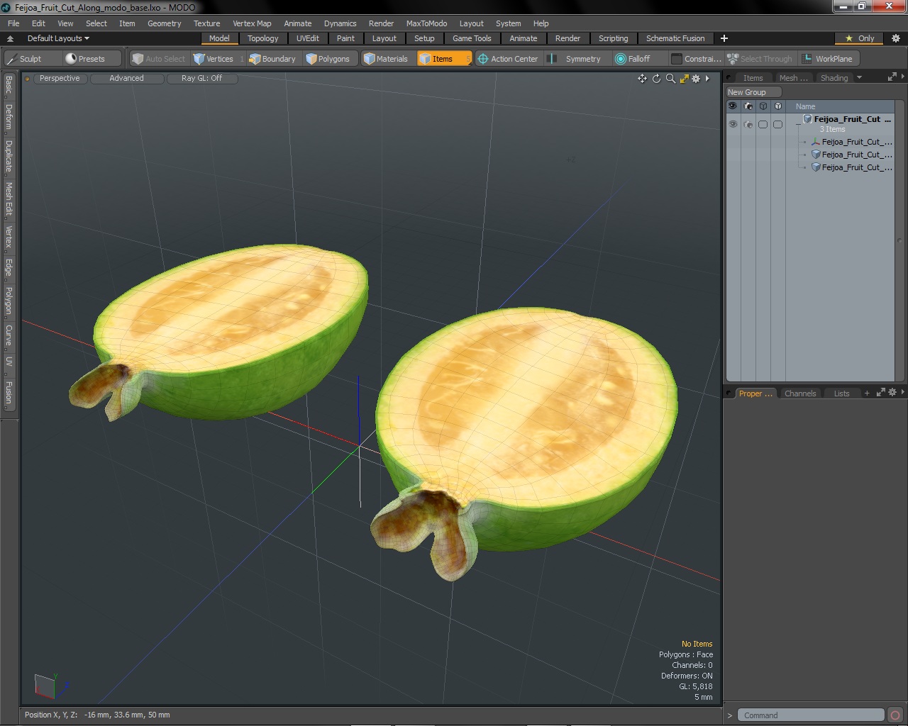 Feijoa Fruit Cut Along 3D