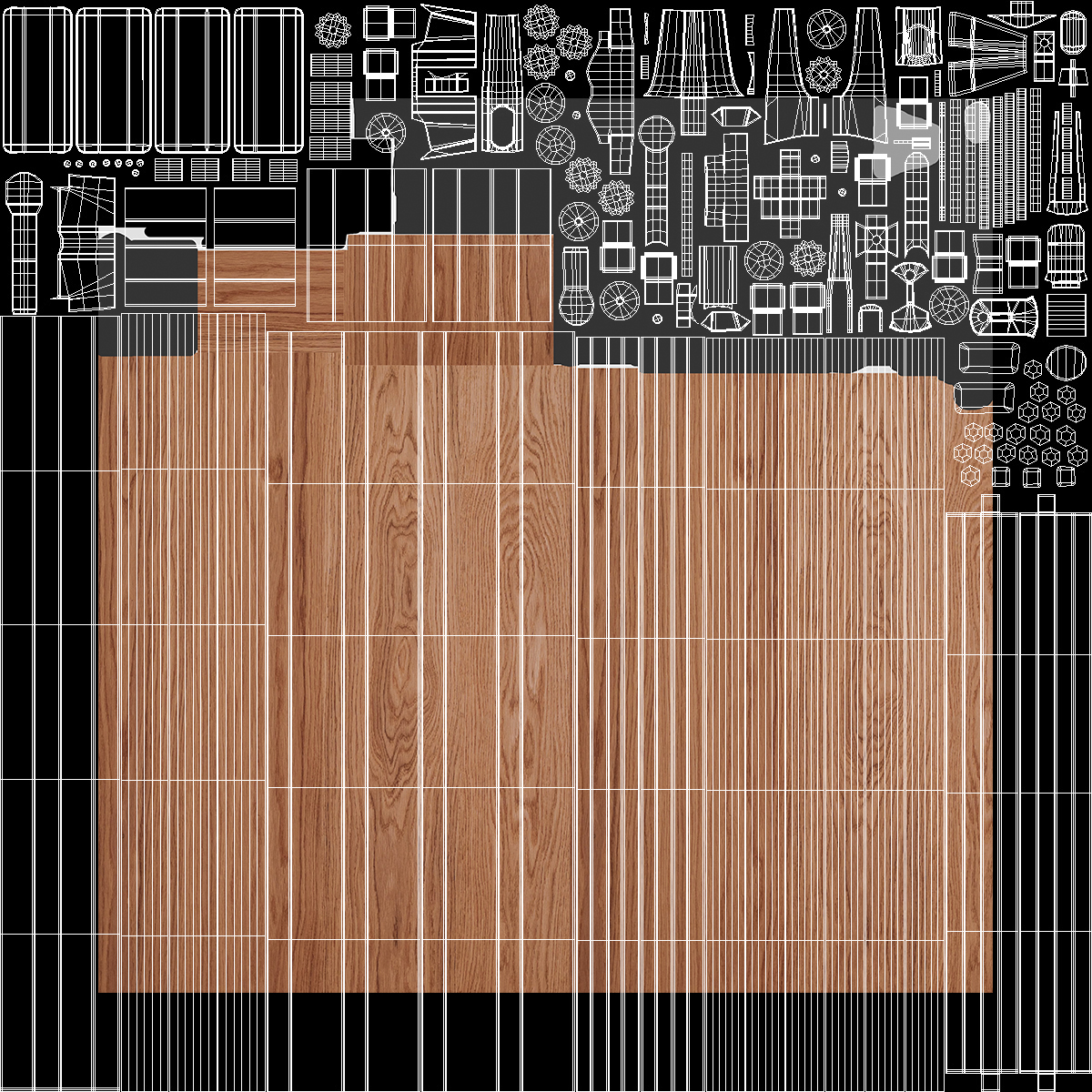 Pressure Mounted Baby and Pet Gate Wood Pattern 3D