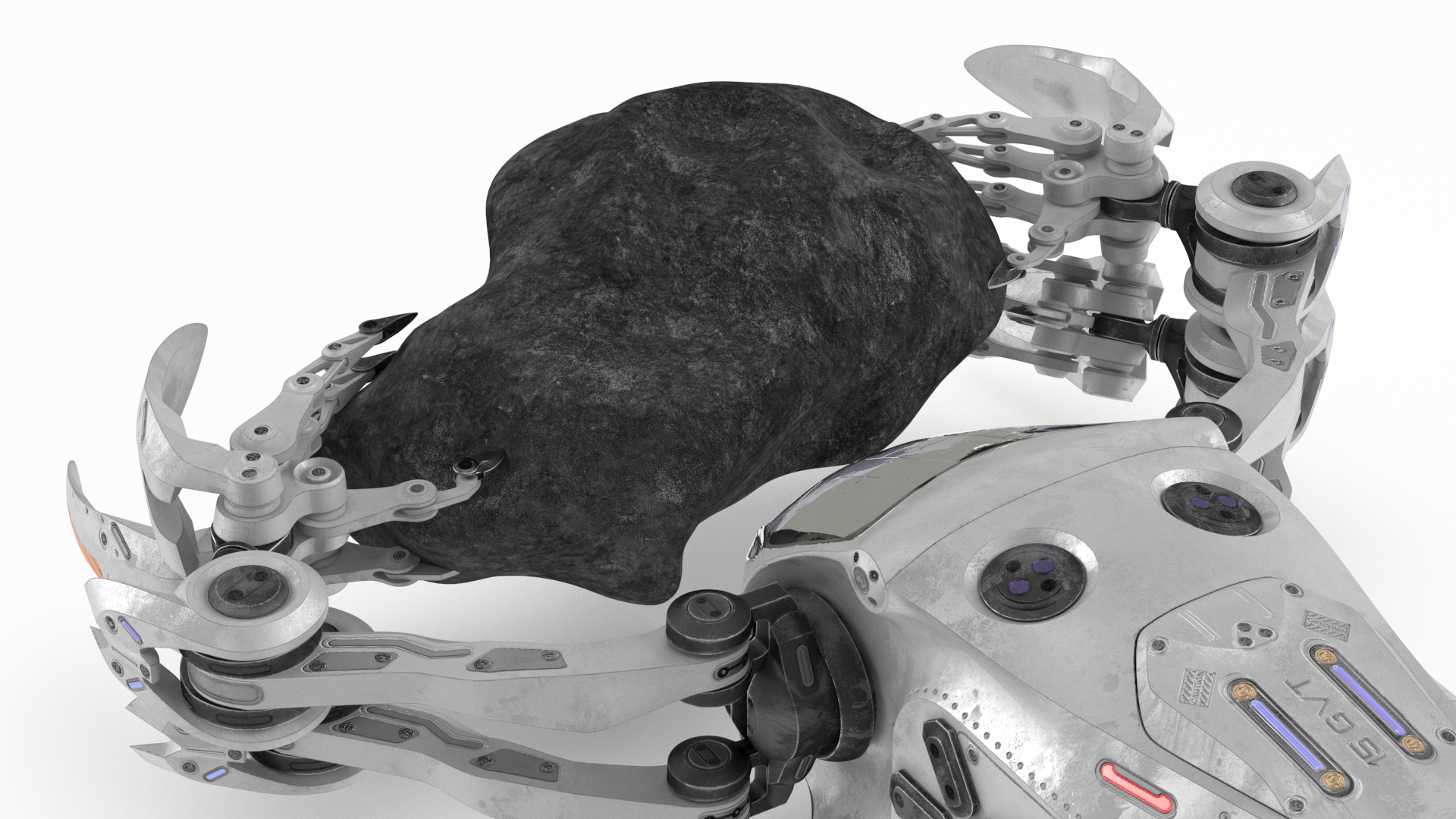 Spaceship Loader with Asteroid Rigged 3D