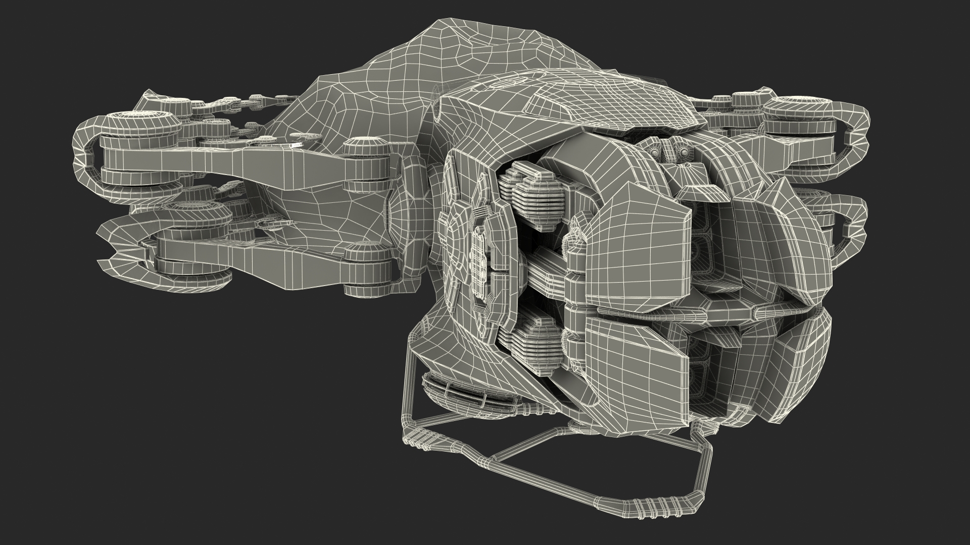 Spaceship Loader with Asteroid Rigged 3D