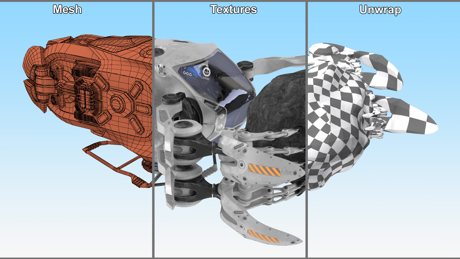 Spaceship Loader with Asteroid Rigged 3D