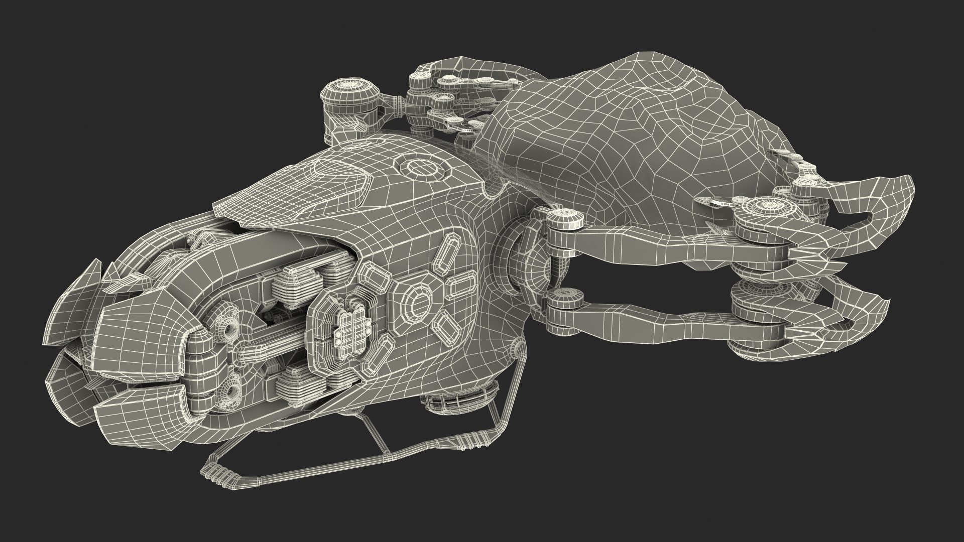 Spaceship Loader with Asteroid Rigged 3D