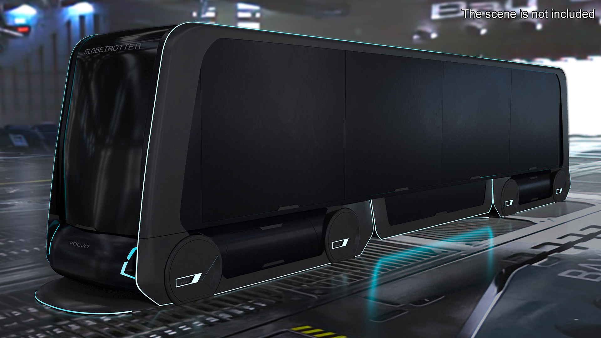 Futuristic Volvo Autonomous Carrier Rigged 3D