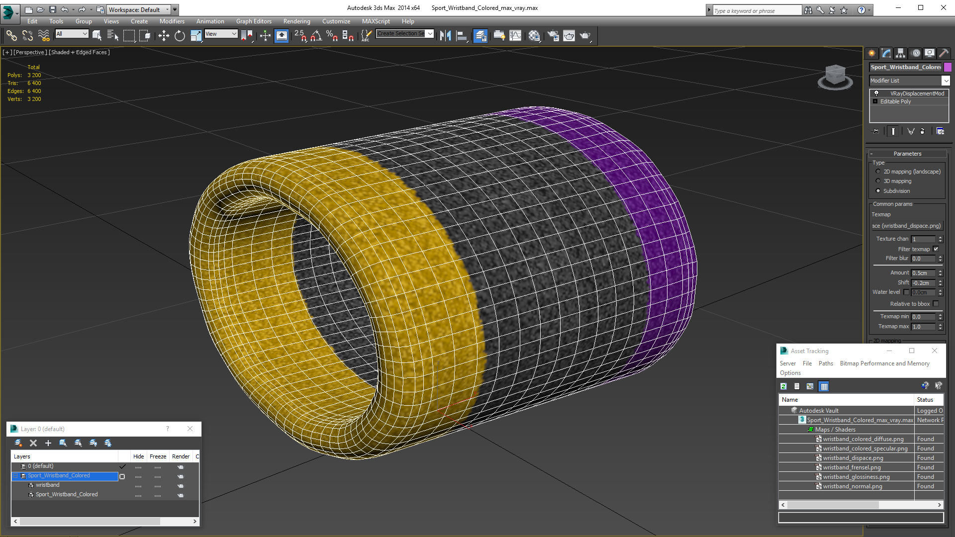 3D Sport Wristband Colored model