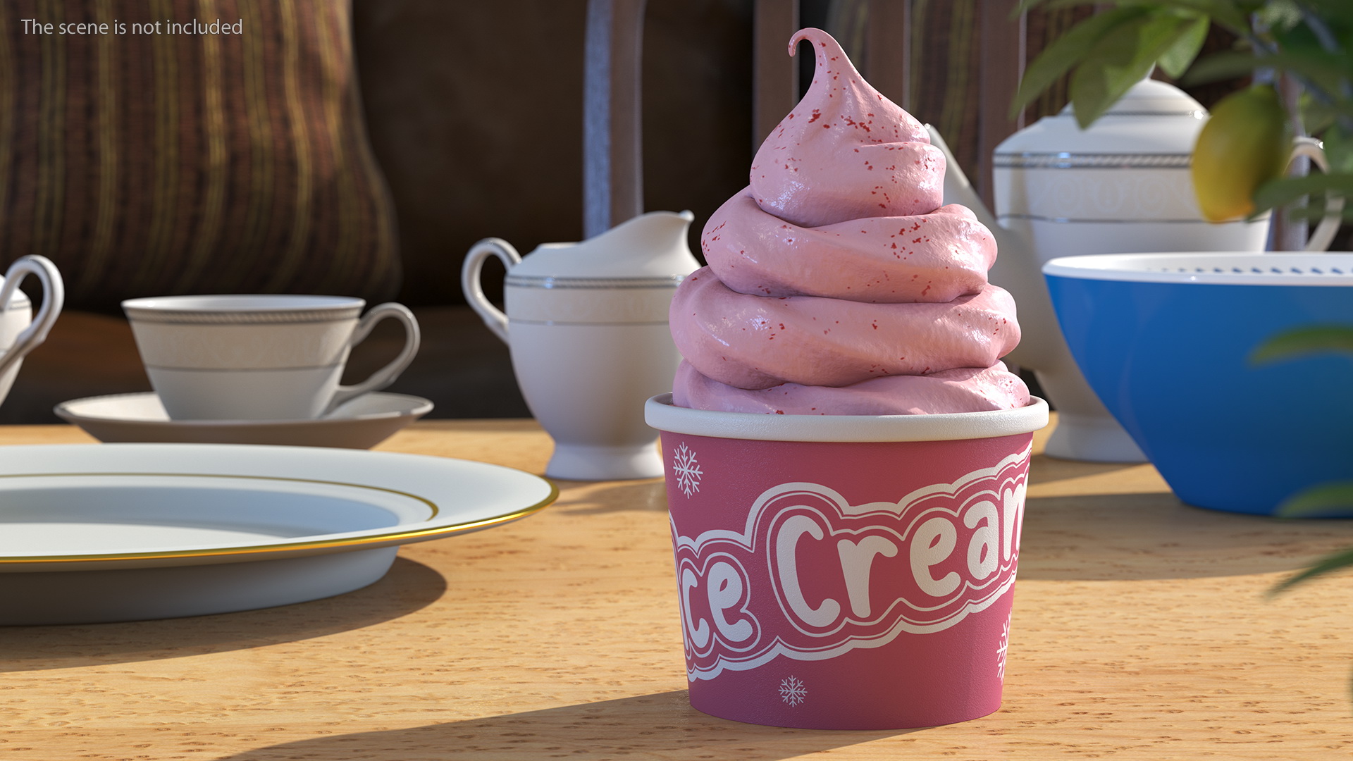 Fruit Ice Cream Cup 3D model